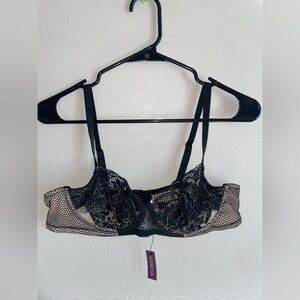 Adore Me Black and Gold Lace Bra